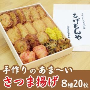 枕崎 お魚センター[手作り さつま揚げ]8種 計20枚 あま〜い ふるさとの味 A3-348_魚介・海産物 かまぼこ・練り製品 カマボコ 練物 練り物 ねりもの_[配送不可地域:離島]