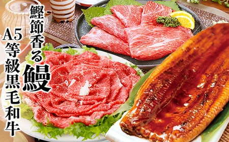A5等級黒毛和牛&鰻 B1-2_魚介・海産物 うなぎ ウナギ 鰻 肉 黒毛和牛 牛肉 _[配送不可地域:離島]