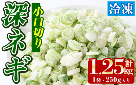 冷凍深ネギ(小口切り:計1.25kg・250g/袋) 野菜 冷凍 冷凍野菜 小分け ねぎ ネギ 深ネギ 小口切り 斜め切り ねぎま 簡単 手軽 小分け [合同会社グッドフィールド]a-10-57-z