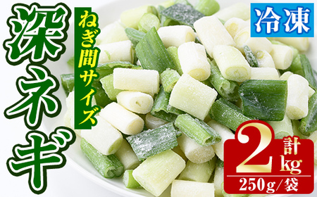 冷凍深ネギ(ねぎ間サイズ:計2kg・250g/袋) 野菜 冷凍 冷凍野菜 小分け ねぎ ネギ 深ネギ 小口切り 斜め切り ねぎま 簡単 手軽 小分け [合同会社グッドフィールド]a-12-353-z