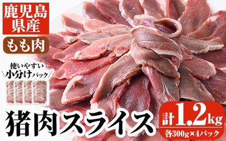 阿久根産!猪肉モモスライス(計1.2kg・300g×4パック)国産 九州 イノシシ肉 しし肉 モモ肉 ジビエ シシ汁 BBQ バーベキュー[一般社団法人いかくら阿久根]a-15-16-z