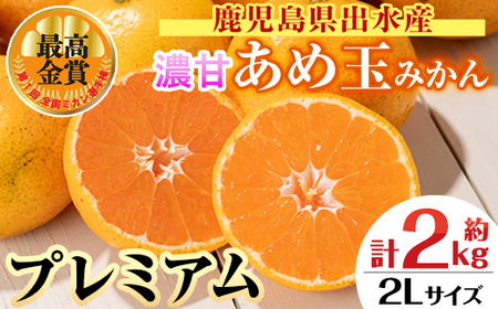 i1059-D [先行予約受付中!2025年11月中旬〜2026年1月下旬の間に発送予定][特別栽培・最高金賞]温州みかん日本一!濃甘あめ玉みかん〜プレミアム 紡ぎ〜(約2kg・2Lサイズ) みかん 蜜柑 ミカン 柑橘 果物 フルーツ 果実 国産 鹿児島 プレミアム 厳選 ギフト プレゼント 贈答用 贈り物 [Farmer friends Marche]