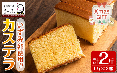 i462-Xm [クリスマスギフト]いずみ卵カステラ(計2斤) カステラ お菓子 菓子 国産 卵 いずみ卵 素材の味 ギフト お土産 クリスマス プレゼント 贈答 [浦本養鶏]