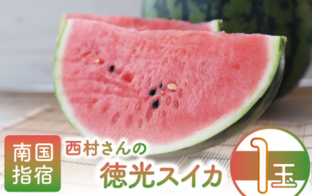 [2025年5月下旬〜順次発送]西村さんのこだわり徳光スイカ大玉1玉(中園久太郎商店/015-1128) スイカ スイカ スイカ スイカ スイカ