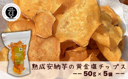 種子島 中園ファーム 熟成 安納芋 の 黄金 塩 チップス 50g×5袋