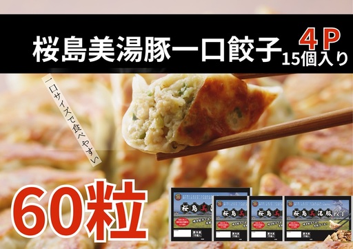 桜島美湯豚 ひと口餃子 4P(計60個)