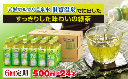 [6回定期]財宝 の おいしい お茶 500ml×24本 温泉水抽出