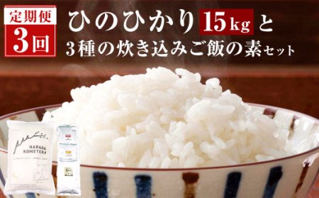 [3ヶ月定期便] 鹿児島県産ひのひかり 5kg ･ 3種の炊き込みご飯の素 セット