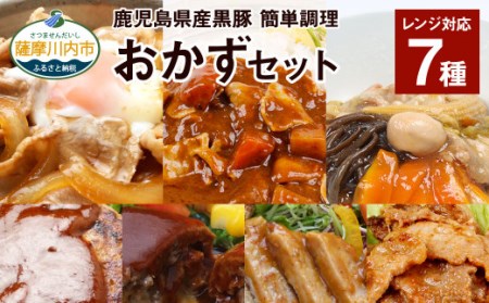 鹿児島県産 黒豚 簡単調理 おかずセット(レンジ対応)ハンバーグ 豚丼 中華丼 豚味噌 カレー レンジ 簡単 調理