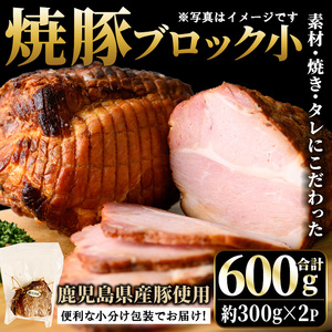 No.1205-A 鹿児島県産の焼豚小ブロック計600g(約300g×2P) 国産 九州産 鹿児島県産 焼豚 チャーシュー ラーメン 具材 お中元 お歳暮 ギフト 贈答 詰め合わせ 豚肉 タレ おかず おつまみ 人気 [薩摩ファームブロスト]