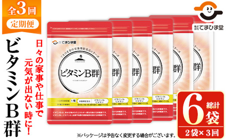 No.1300-A [定期便・全3回(隔月)]ビタミンB群(2袋×3回・計6袋) 鹿児島 日置市 健康食品 サプリ 栄養バランス 食生活 安心安全 ビタミン 定期便 頒布会 [てまひま堂]