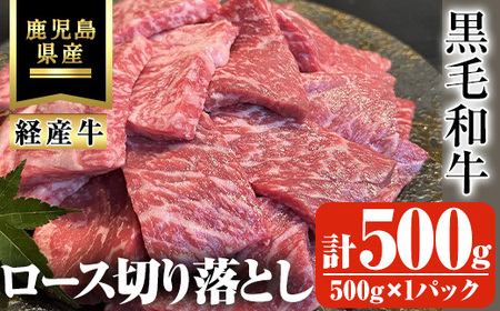 鹿児島県産黒毛和牛(経産牛)ロース不揃い大満足切り落とし焼肉 計500g(500g×1パック) 黒毛和牛 牛肉 切り落とし[ビーフ倉薗]