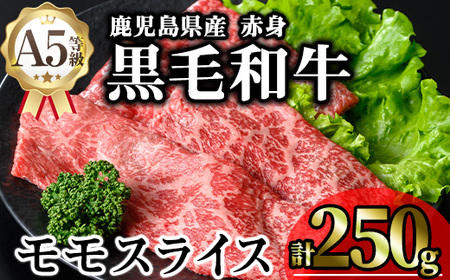 鹿児島県産A5等級黒毛和牛赤身モモスライス (計250g) 黒毛和牛 冷凍 モモスライス[KNOT]