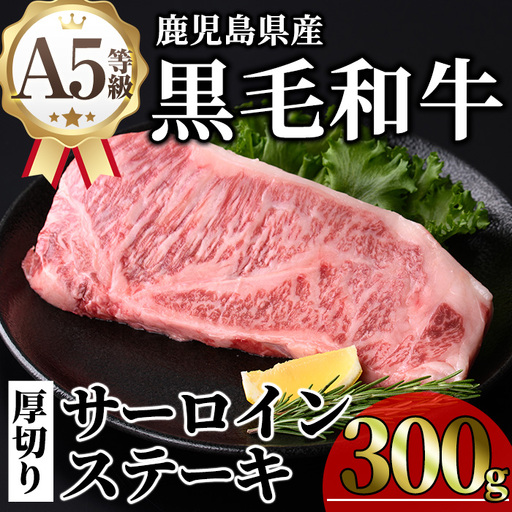 鹿児島県産 A5等級 黒毛和牛 贅沢 厚切り とろける サーロインステーキ (計300g・300g×1枚)[KNOT]