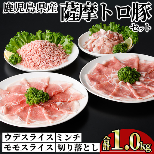 鹿児島県産 薩摩トロ豚 モリモリ おためしパック (合計1.0kg) [KNOT]A1038