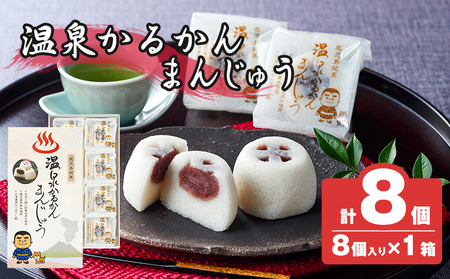 K-593-A 温泉かるかんまんじゅう1箱8個入り(計8個) [財宝] 霧島市 和菓子 個包装 ギフト かるかん 饅頭 まんじゅう お菓子 九州 銘菓 お土産 あんこ スイーツ おみやげ 贈り物 こし餡 温泉水使用 鹿児島県