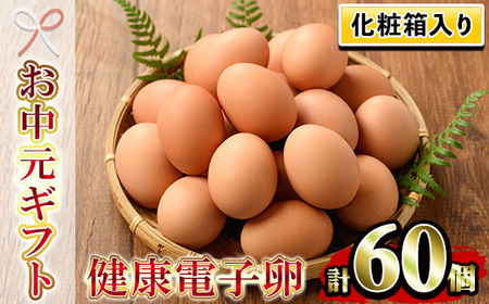 [令和7年お中元対応] 化粧箱入り! 健康電子卵 赤卵 Lサイズ 60個(10個×6パック)(うち、割れ保証分10個)国産 鹿児島県産 鶏卵 1パック10個入りで使い勝手がいい![TA-288H]