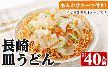 長崎皿うどん 40人前!( 2人前(麺100g)×20袋)セット! あんかけスープ付き サクサク 細麺 かた焼きそば 常温保存可 備蓄にも![A-1920H]