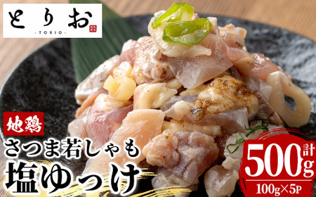 鹿児島県産 鳥刺し 塩ゆっけ 500g(100g×5) [A-2059H]