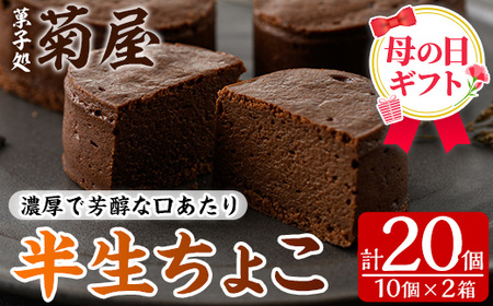 ＼令和8年 母の日/半生チョコケーキ20個(10個×2箱)[MDA-005H]