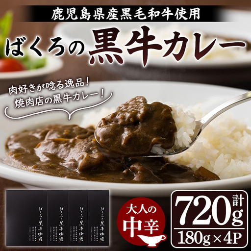 鹿児島県産 黒毛和牛 カレー 180g×4袋[00-030-29]