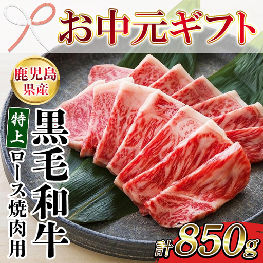 [お中元]鹿児島県産 黒毛和牛 焼肉 特上ロース 850g 牛肉 焼肉[00-030-32-R8OC]