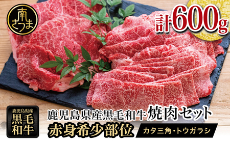 [鹿児島県産]黒毛和牛 焼肉用 計600g 赤身希少部位2種セット 数量限定 国産 肉 牛肉 希少部位 焼肉 BBQ 小分け セット 食べ比べ 訳あり 冷凍 スターゼン 南さつま市