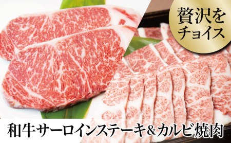 [鹿児島県産] 黒毛和牛 サーロイン ステーキ 320g&カルビ 焼肉 300g 焼肉 カルビ バーベキュー BBQ ステーキ 冷凍 スターゼン