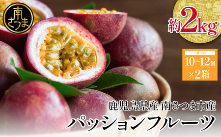 【鹿児島県産】パッションフルーツ 約2kg（10～12個程度×2箱） フルーツ 果物 旬 南国 鹿児島 南さつま市 清直kajuen