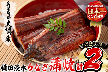 楠田の極うなぎ蒲焼き190g以上×2尾(計380g以上) 山椒付たれ 鰻 ウナギ 蒲焼 うな重 ひつまぶし 鹿児島 冷凍 おかず お祝い