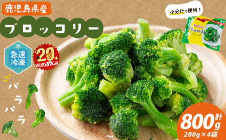 [志布志市制20周年記念]鹿児島県産 冷凍ブロッコリー[計800g](200g×4袋)