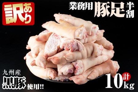 a1-070 【訳あり・業務用】九州産黒豚豚足 半割 計10kg