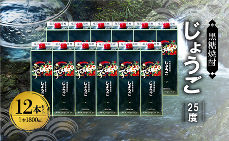 奄美黒糖焼酎 じょうご 25度 紙パック 1800ml×12本 A002-015