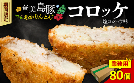 奄美 島豚 あかりんとん コロッケ [ 業務用 ] 塩 コショウ 味 A008-005 期間限定 限定 ブランド豚 揚げるだけ 手軽 簡単 総菜 惣菜 レトルト 冷凍 加工食品 朝食 昼食 夕食 おかず 美味しい カイセイ ふるさと納税 鹿児島 おすすめ ランキング プレゼント ギフト