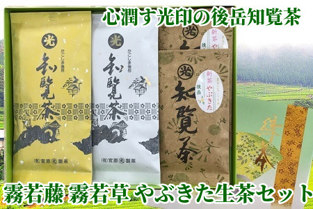心潤す光印の後岳知覧茶「霧若藤」「霧若草」やぶきた生茶セット