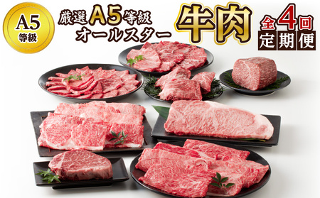【全4回】厳選A5等級オールスター牛肉定期便 076-13