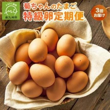 【発送月固定定期便】菊ちゃんのたまご(特級卵)(1・2・3月コース)全3回【4084782】