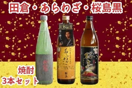 焼酎 「田倉・あらわざ・桜島黒」セット