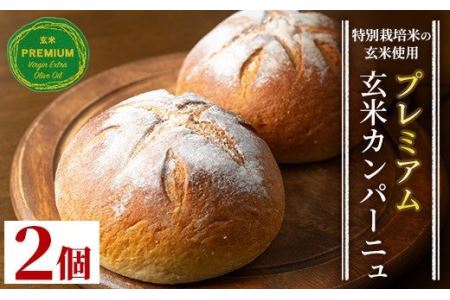  プレミアム玄米カンパーニュセット(2個) 自社栽培した玄米を使用したパン[やまびこの郷]
