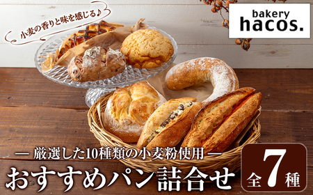 a984 ハコスおすすめのパン詰合せセット(計7種)[bakery hacos]姶良市 パン 冷凍パン 詰め合わせ 惣菜パン 菓子パン パイ アップルパイ めんたいフランス クランベリーチーズ メロンパン 練乳小豆フランス 大納言 ブール