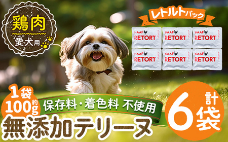 a1086-C ＜保存料・着色料 不使用＞愛犬用無添加テリーヌ レトルトパック 鶏テリーヌ6袋(1袋約100g・合計約600g)【Nフードサービス】姶良市 鶏 テリーヌ 犬 ドッグ ペット フード エサ レトルト おやつ ごはん ご飯 間食 ご褒美