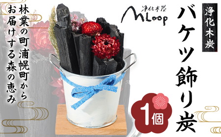 浄化木炭 バケツ飾り炭 1個 MLoop(エムループ) 株式会社浦幌木炭 浦幌木炭 飾り炭 消臭効果 st-p