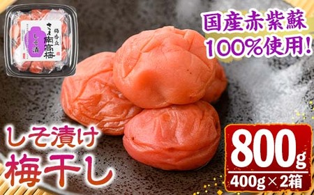 s605 国産赤紫蘇100%使用しそ漬け(計800g・400g×2箱) 鹿児島 国産 梅 うめ ウメ 梅干し ご飯のお供に セット 常温 贈答 ギフト [梅香丘]