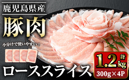 鹿児島県産豚ローススライス(計1.2kg・300g×4パック)[スターゼン]starzen-1228