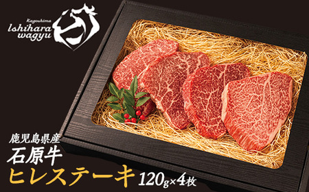 石原牛のヒレステーキ(120g×4) (数量限定)石原牛 赤身 ヒレ ステーキ 480g 国産 牛 ウシ 牛肉 焼肉 BBQ バーベキュー ビーフ 冷凍[石原PRO]ishihara-1346