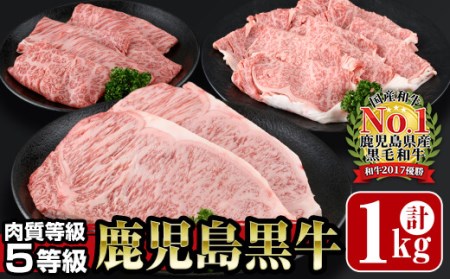 鹿児島黒牛サーロインステーキ2枚・すきやきセット1.0kg_ja-6011
