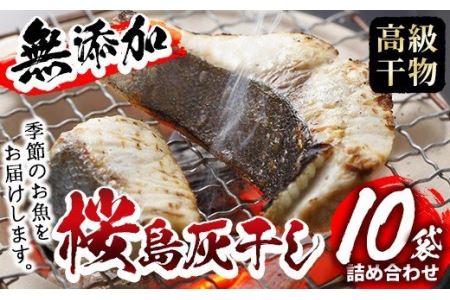 y060 [高級手作り干物]桜島灰干し詰め合わせ 遠赤外線でやわらか!鹿児島県湧水町産にじますの他、季節のお魚を計10袋お届け! 干物 魚 焼き魚 おかず 晩御飯 晩ごはん 朝食 朝ごはん 朝ご飯 和食 定食 にじます ニジマス[福永商店]