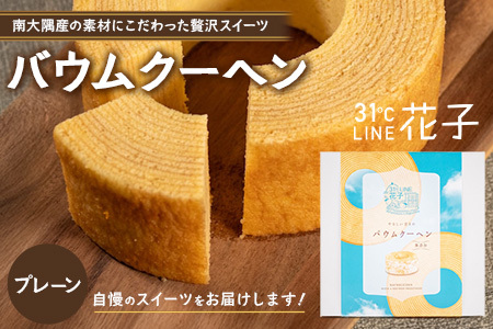 素材にこだわった南大隅町の手作りスイーツ バウムクーヘン ( プレーン ) 1個 菓子 おかし スイーツ デザート 無添加 バウムクーヘン 食品 人気 おすすめ