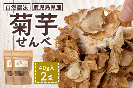 白色菊芋 菊芋せんべ (40g×2袋) SK-4| せんべい お菓子 菊芋 ノンフライ ノンオイル きくいも 焙煎 おつまみ グルメ お取り寄せ 鹿児島県 南大隅町 島子農園