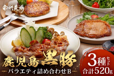 鹿児島県産 黒豚バラエティ詰合せAセット (黒豚ロース味噌漬け・生姜焼き用・生ハンバーグ) NS-16 ❘★☆＼＼ロース味噌漬け バナナマンの早起きせっかくグルメで紹介!!//☆★ 肉 お肉 豚肉 豚 かごしま黒豚 肉 味付け みそ漬け しょうが焼き ハンバーグ 焼くだけ 鹿児島県 南大隅町 南州農場